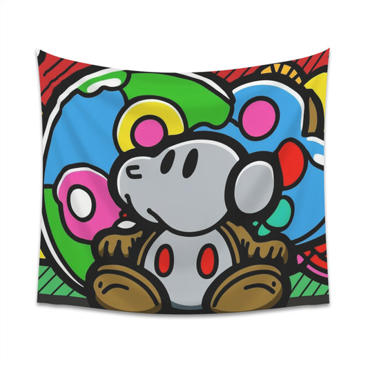 Toadstool Titan's Technicolor Tapestry: Wall Tapestry