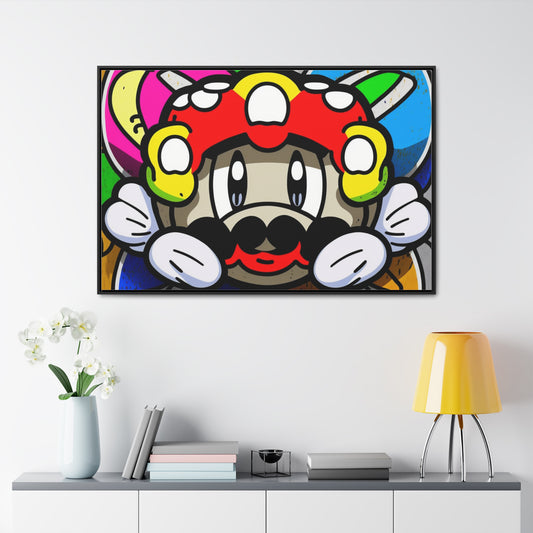 Mario's Magical Mural Medley: Framed Canvas Art