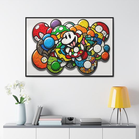 Mario's Myriad Mushrooms: Framed Canvas Art