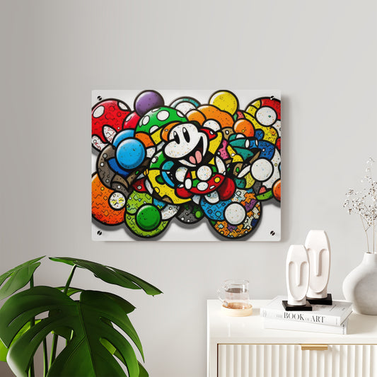 Mario's Myriad Mushrooms: Acrylic Wall Art Panels