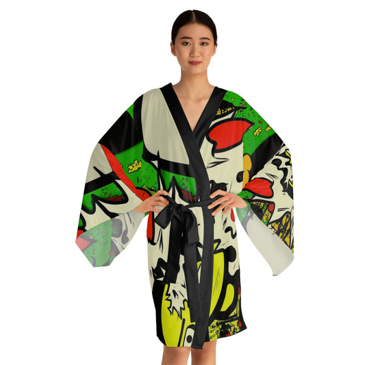 Vivid Voltage: Long Sleeve Kimono Robe