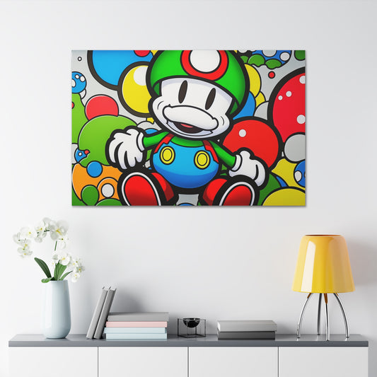 Mario's Fungal Fiesta: Canvas Art