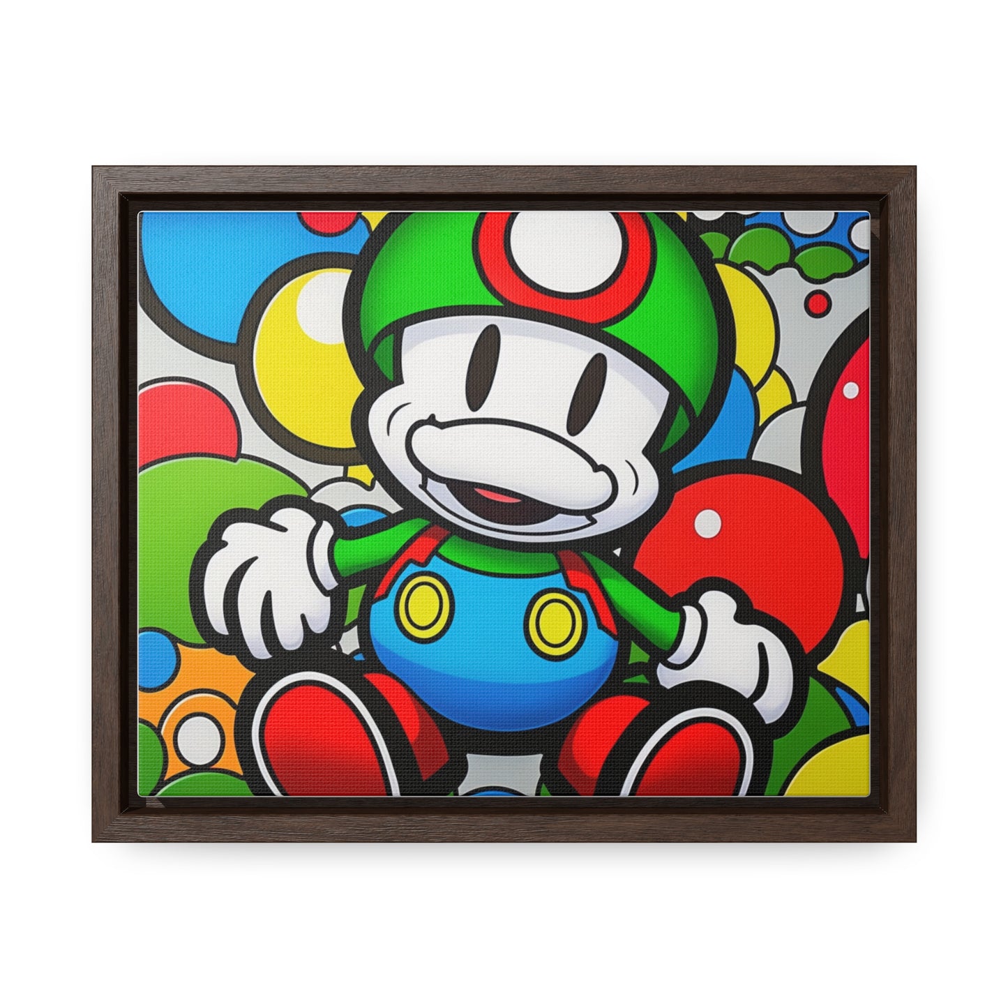 Mario's Fungal Fiesta: Framed Canvas Art