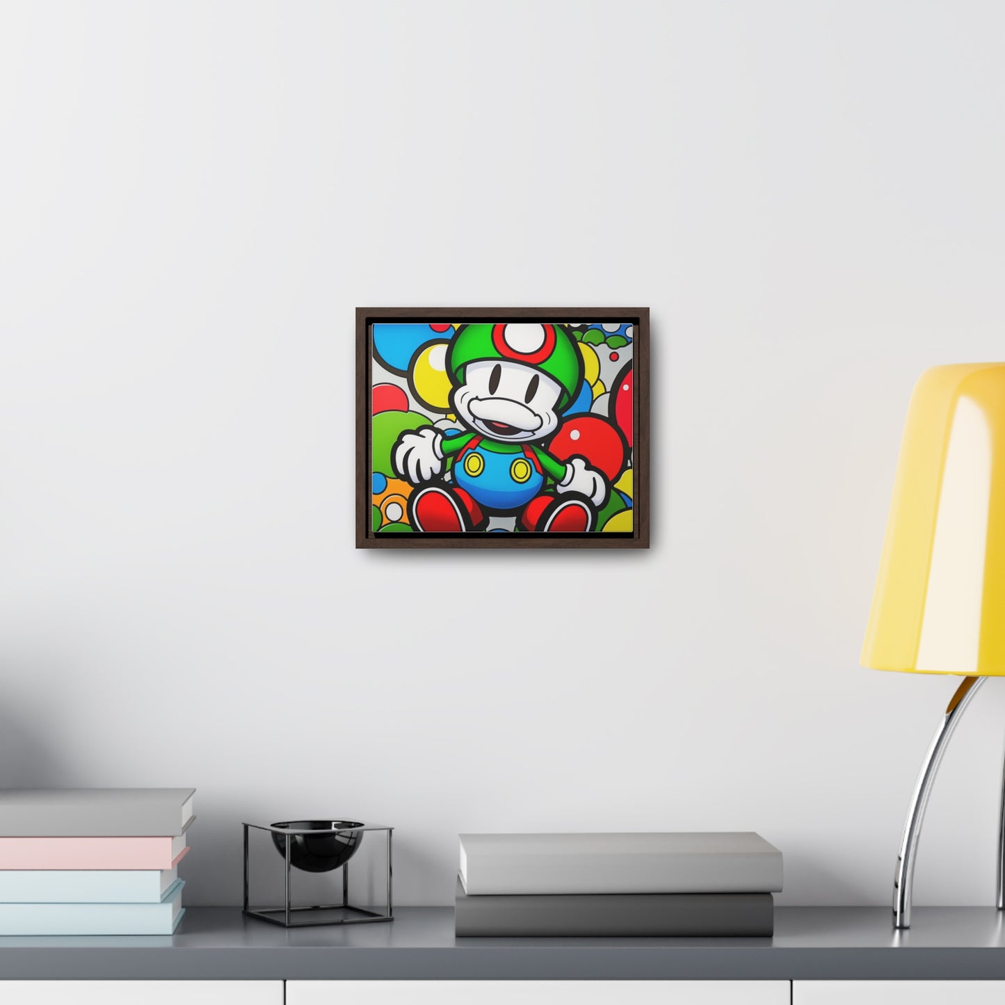 Mario's Fungal Fiesta: Framed Canvas Art