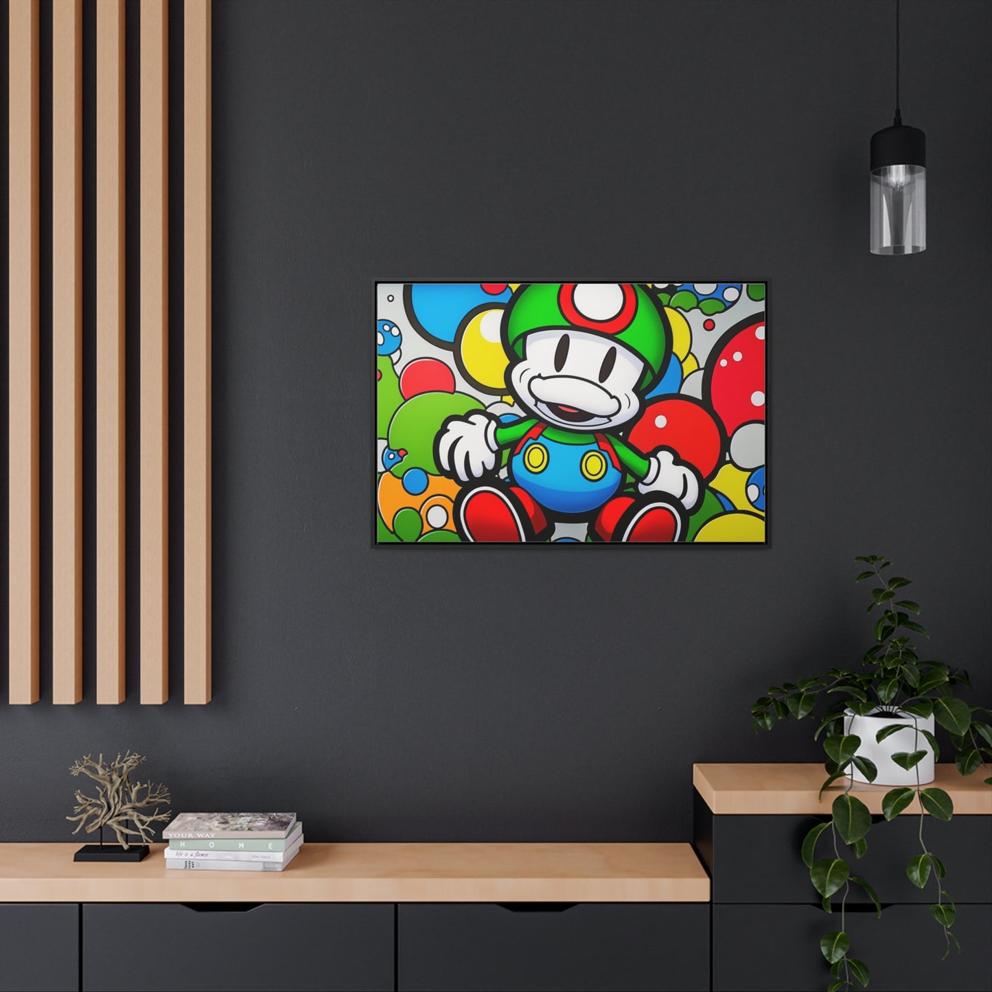 Mario's Fungal Fiesta: Framed Canvas Art