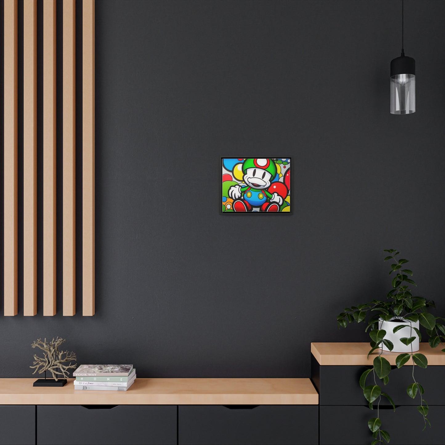 Mario's Fungal Fiesta: Framed Canvas Art