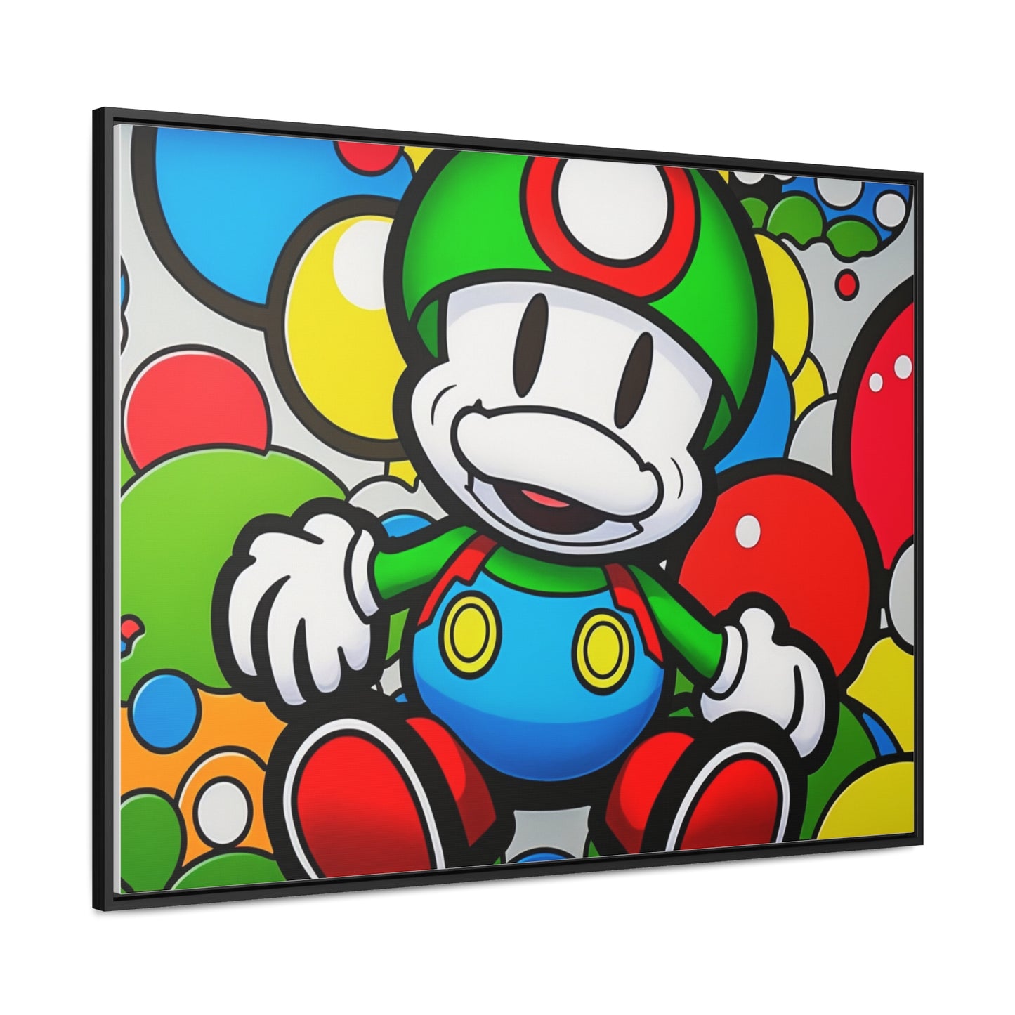 Mario's Fungal Fiesta: Framed Canvas Art