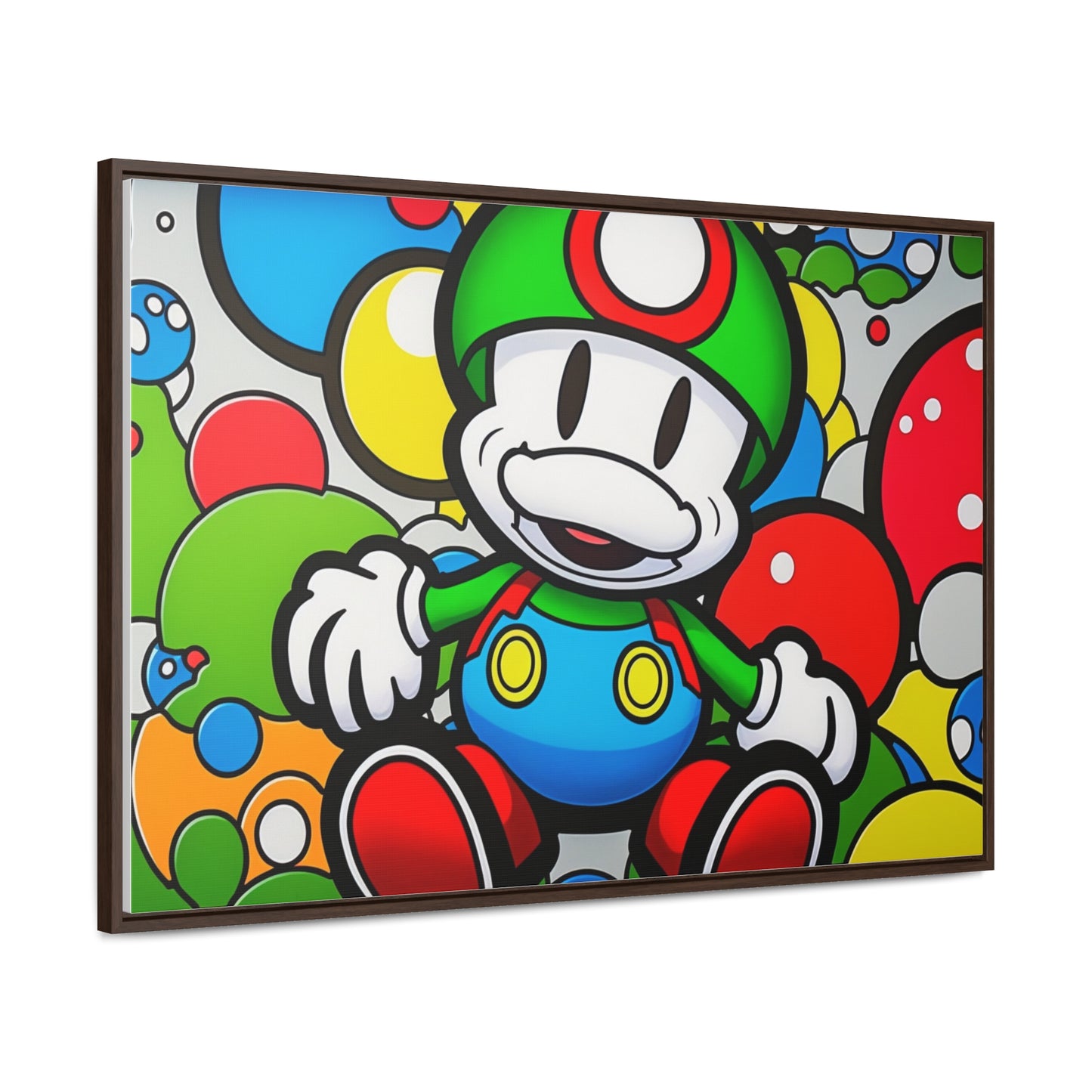 Mario's Fungal Fiesta: Framed Canvas Art