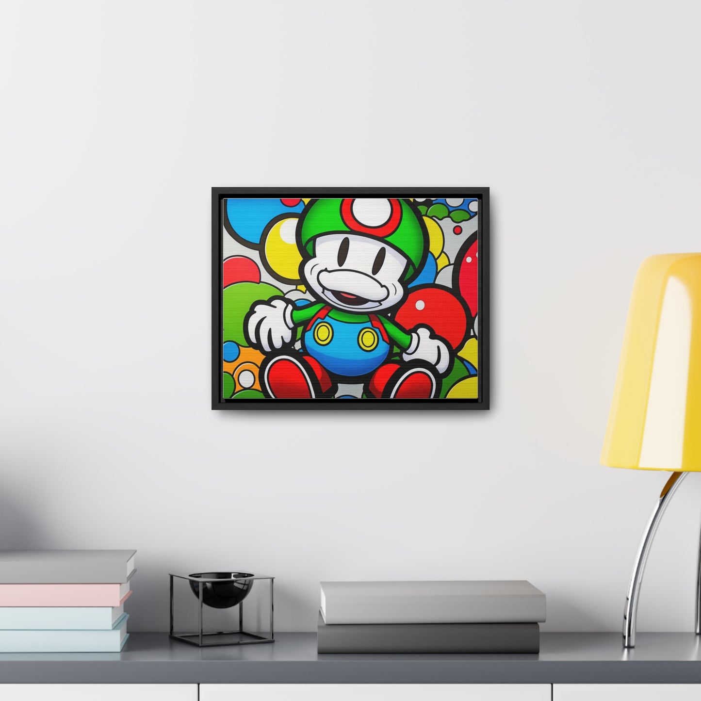 Mario's Fungal Fiesta: Framed Canvas Art