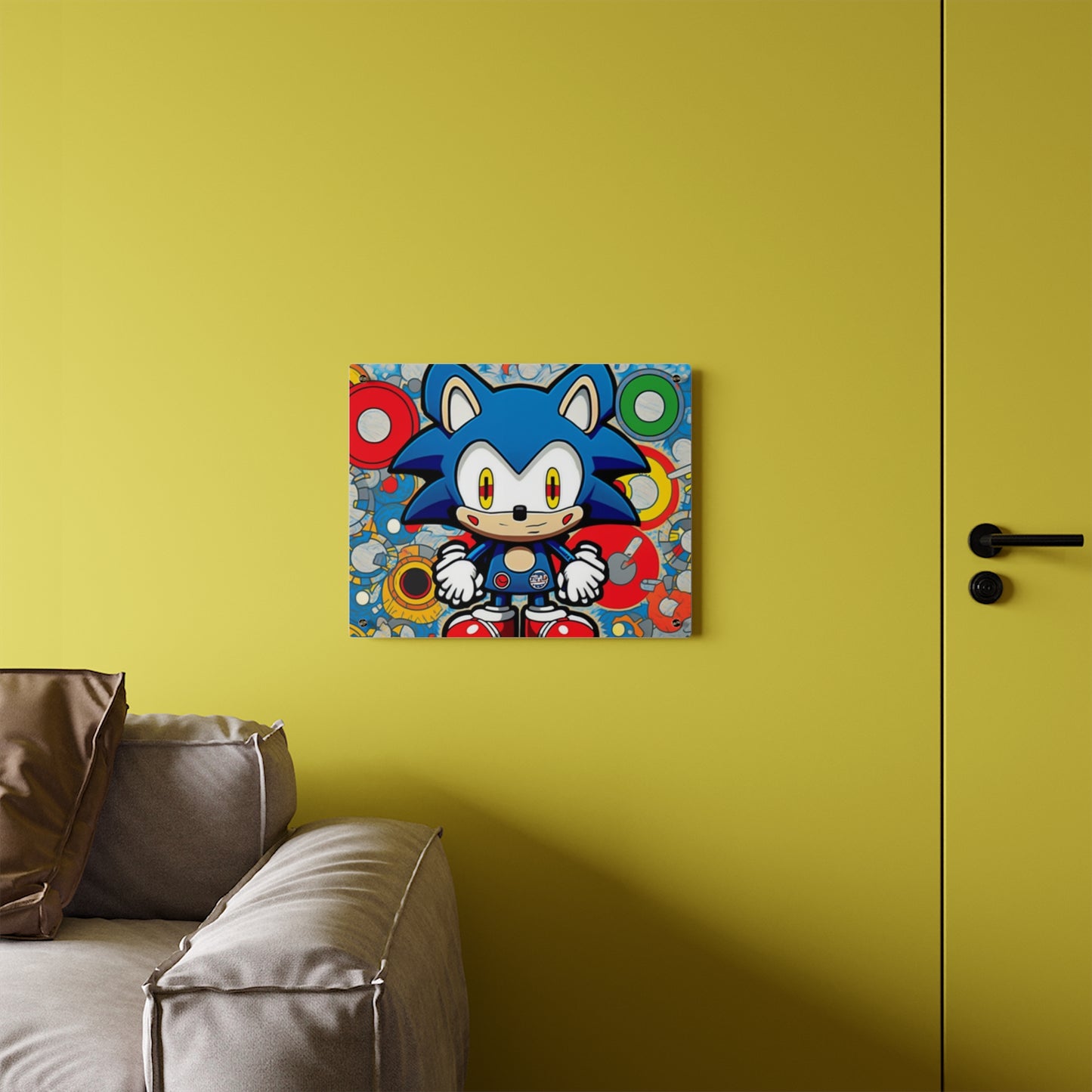 Speedy Sonic's Swirling Symphony: Acrylic Wall Art Panels