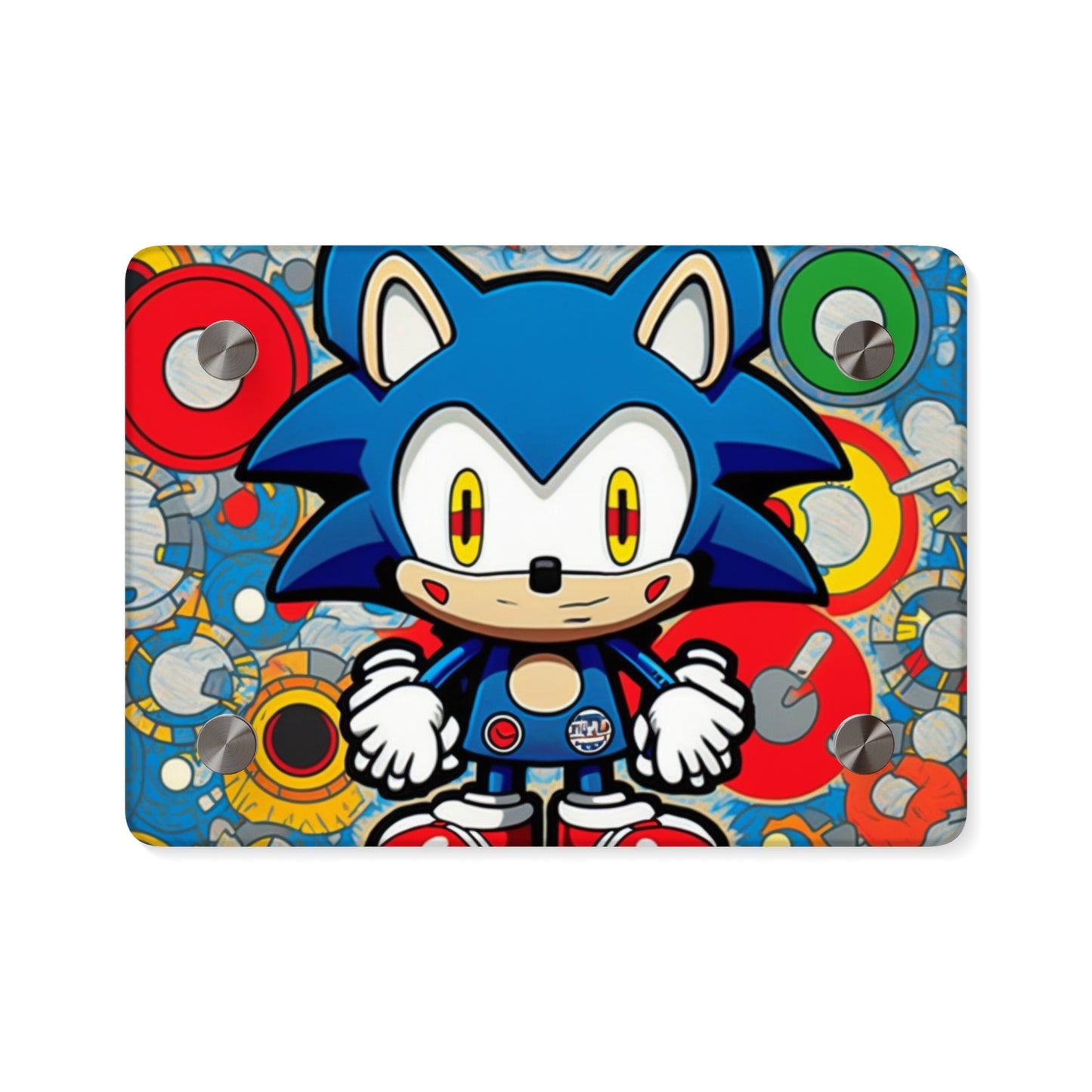 Speedy Sonic's Swirling Symphony: Acrylic Wall Art Panels