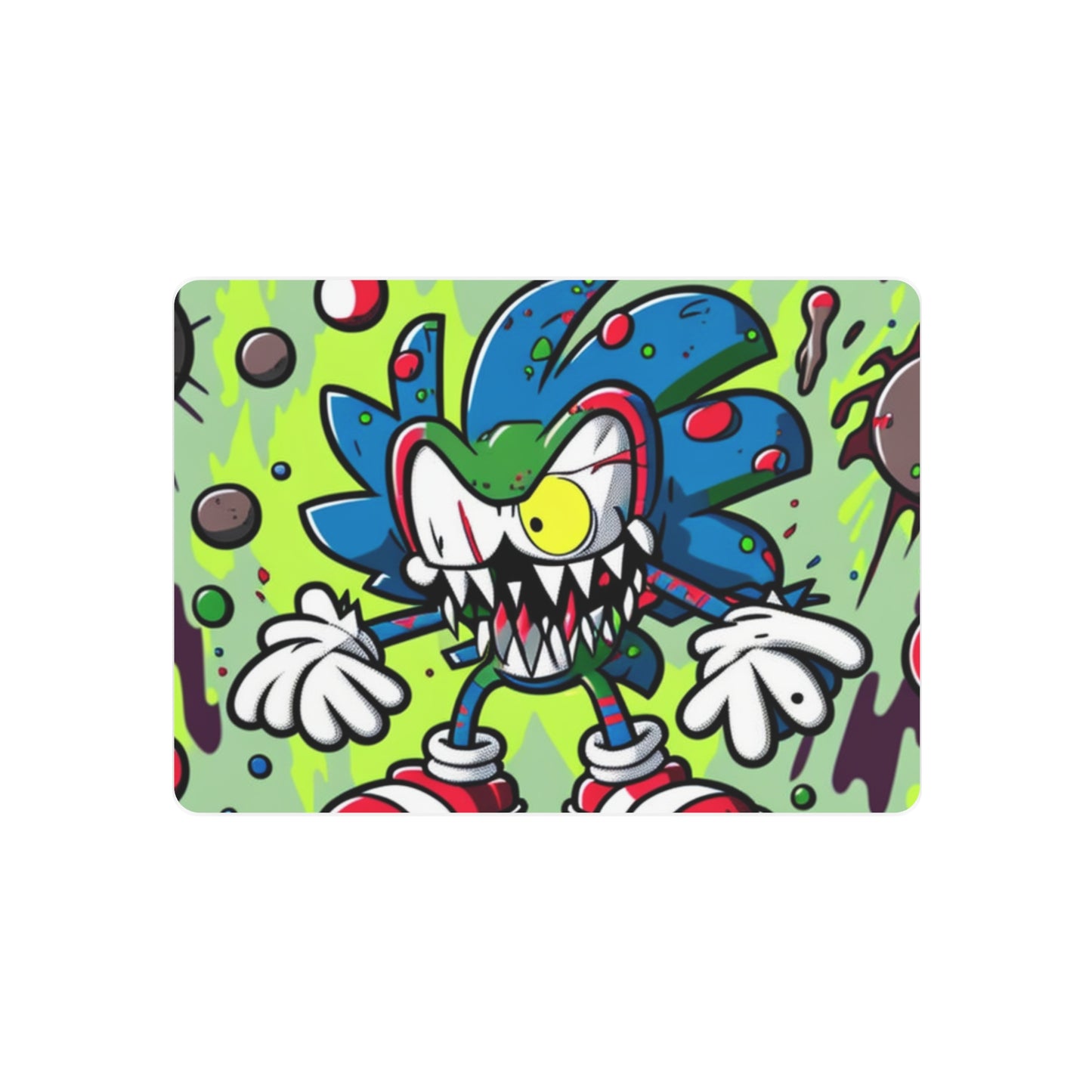 Sonic's Splotchy Sprint: Metal Art Sign