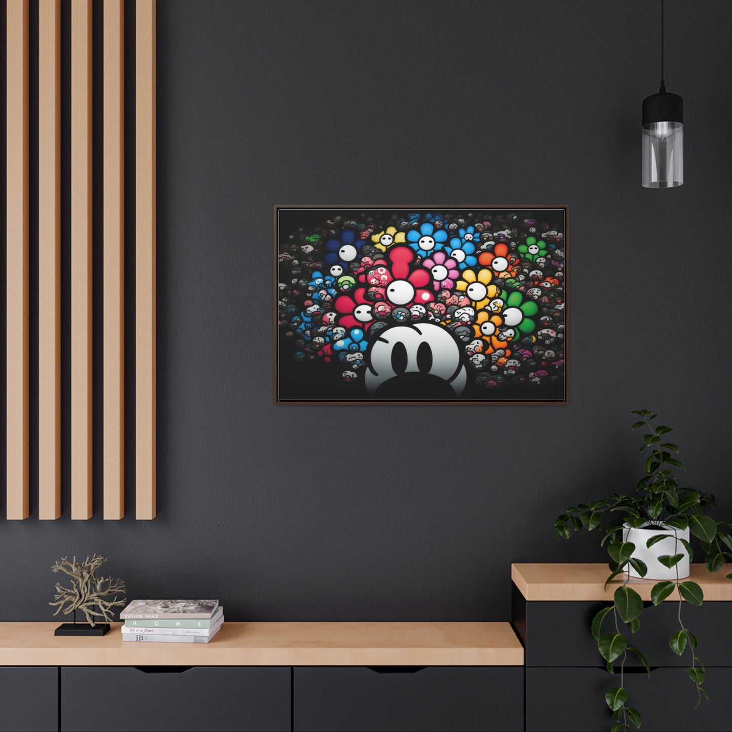 Bountiful Blooms of the Mushroom Kingdom: Framed Canvas Art