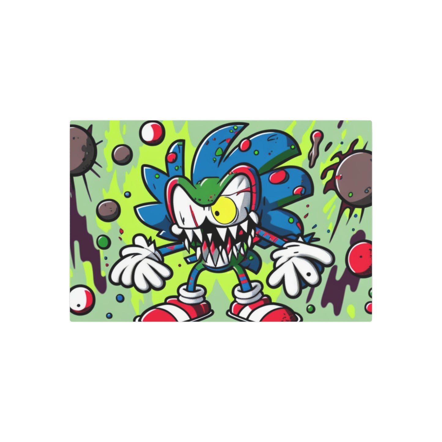 Sonic's Splotchy Sprint: Metal Art Sign