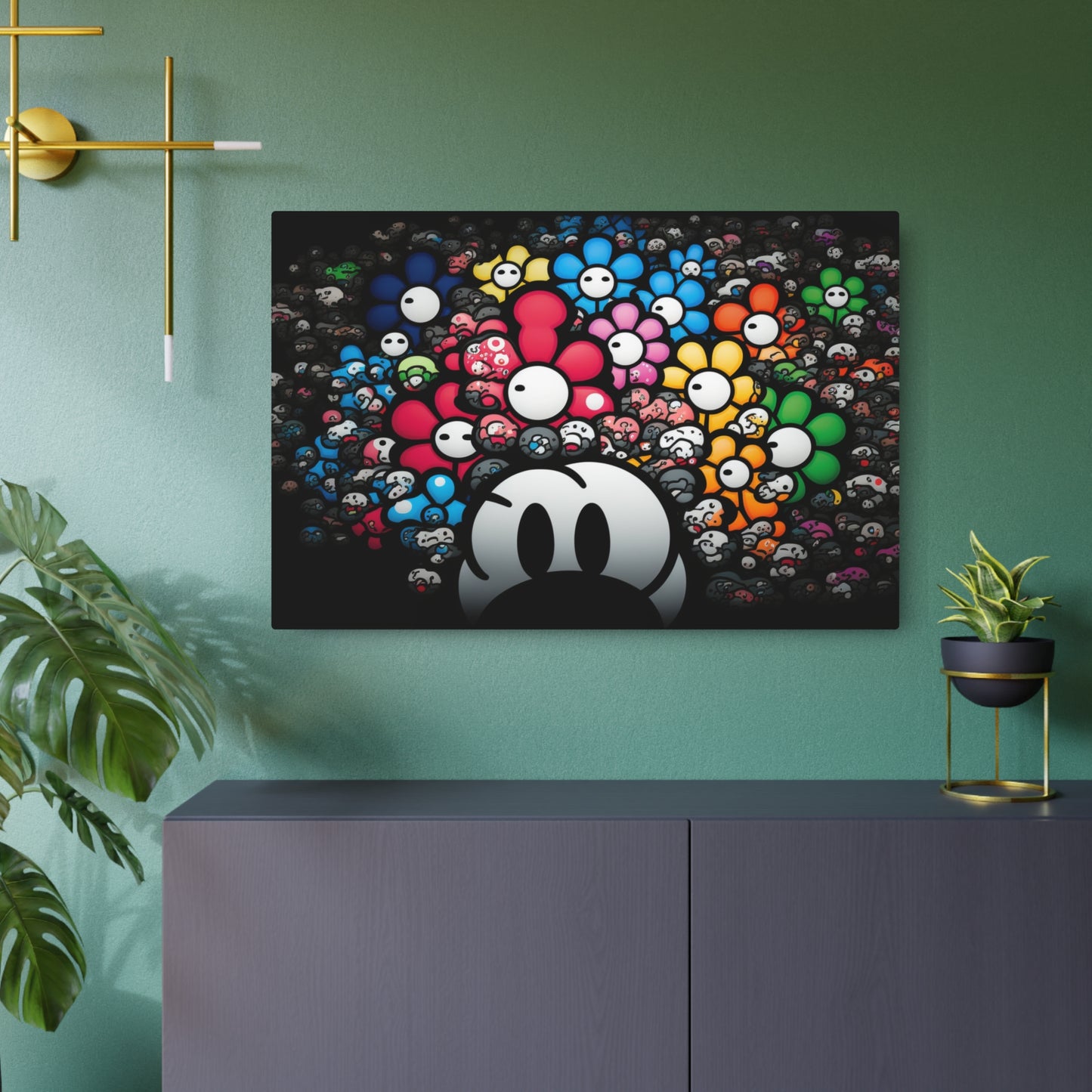 Bountiful Blooms of the Mushroom Kingdom: Metal Art Sign