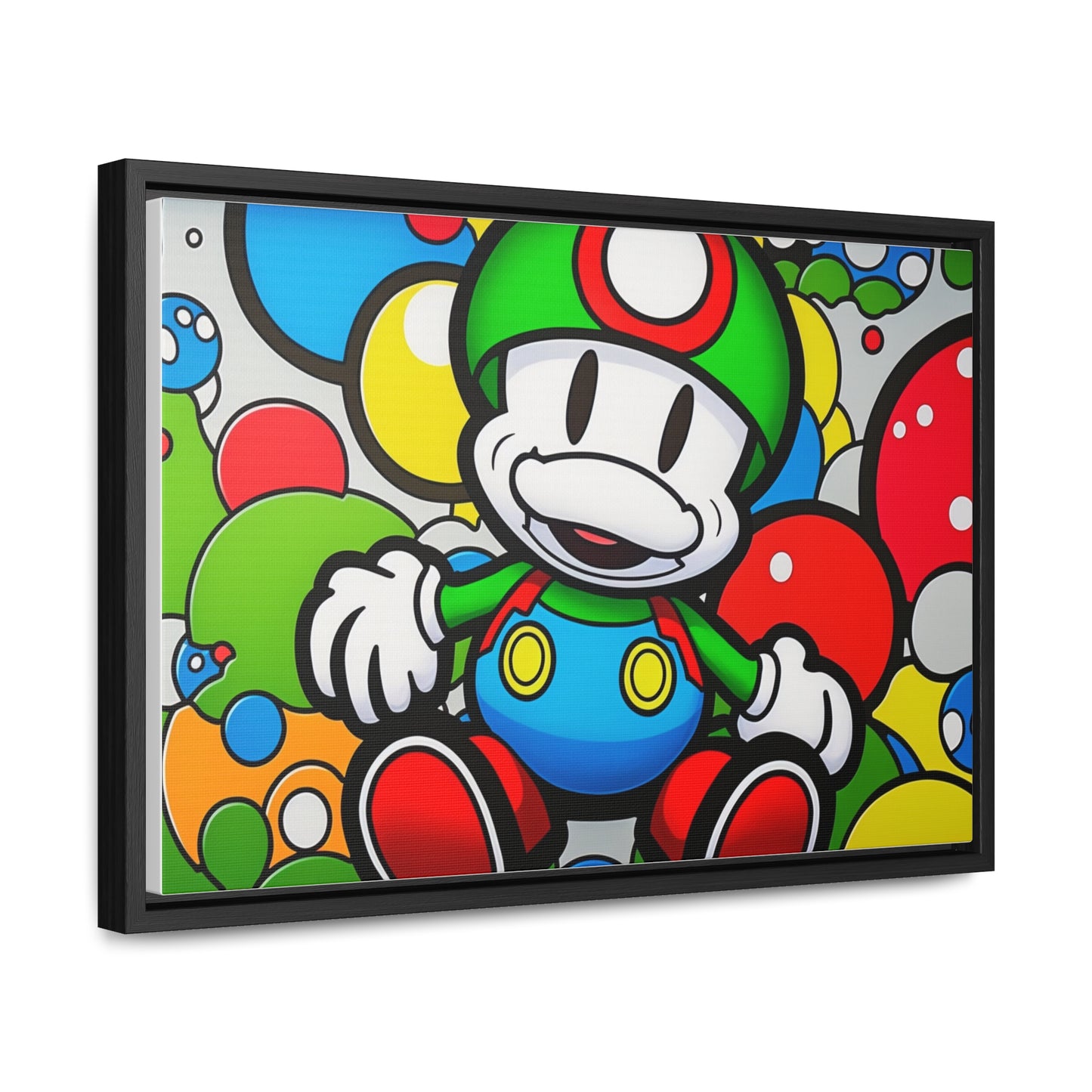 Mario's Fungal Fiesta: Framed Canvas Art