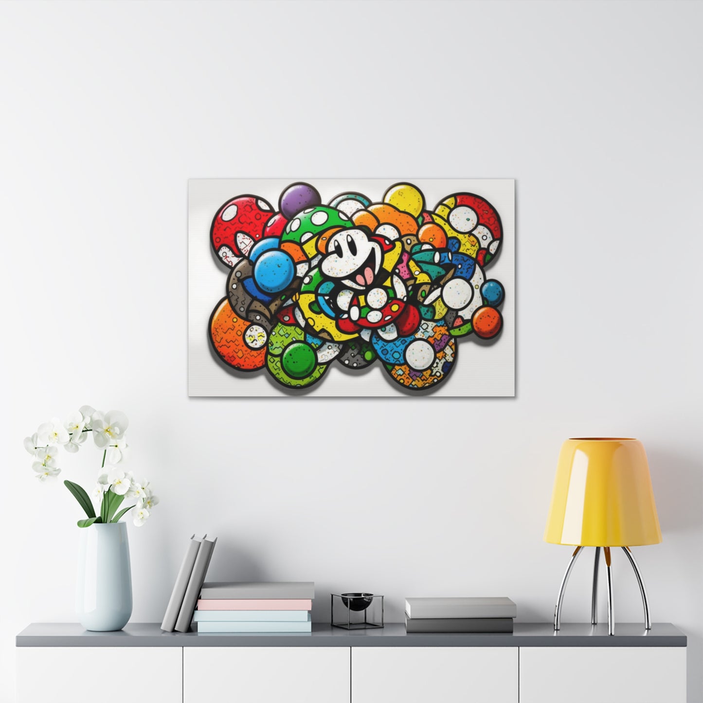 Mario's Myriad Mushrooms: Canvas Art