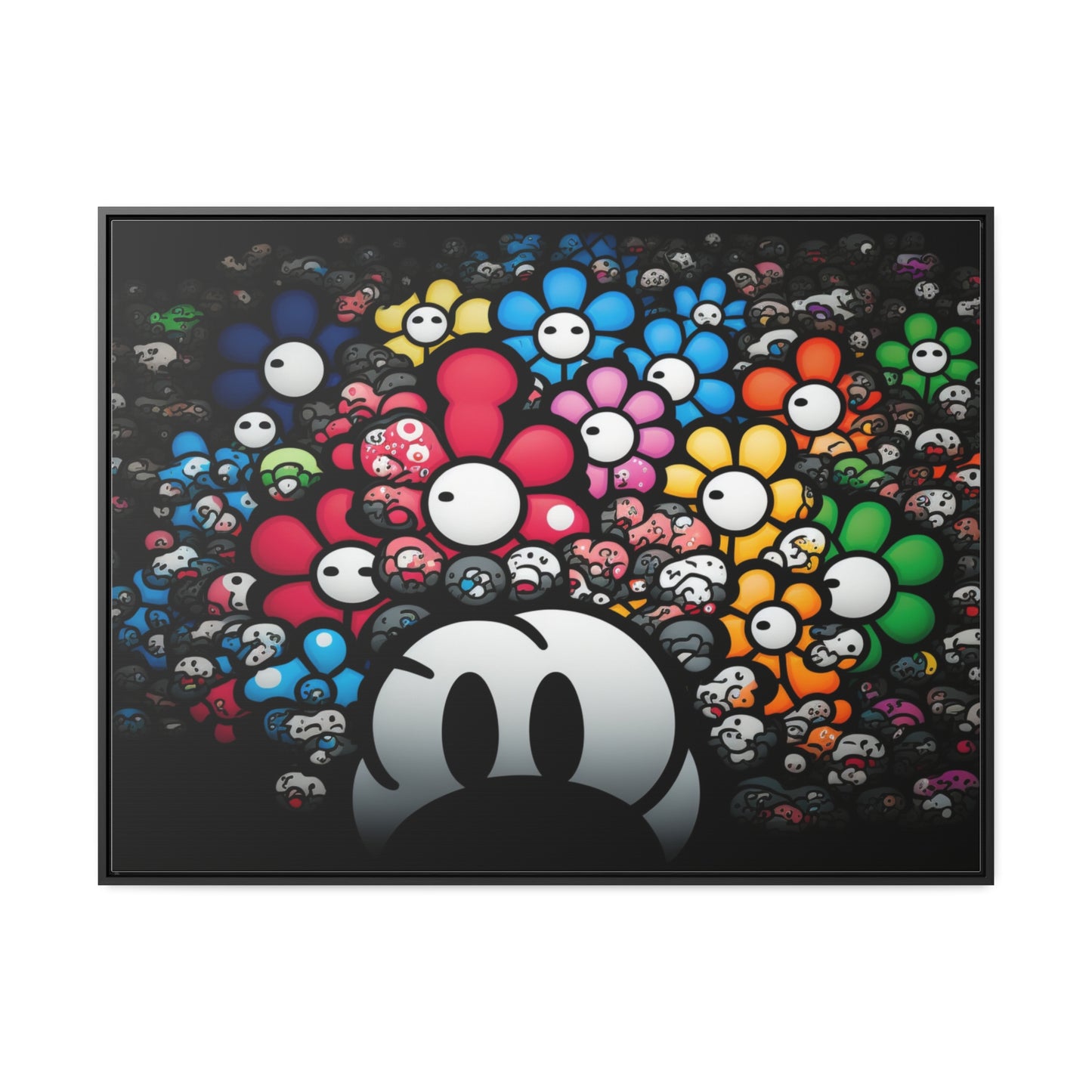 Bountiful Blooms of the Mushroom Kingdom: Framed Canvas Art