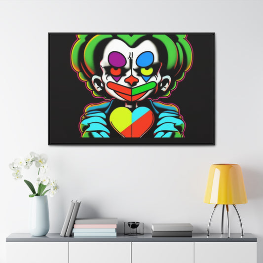 Joker's Jamboree of Jest: Framed Canvas Art