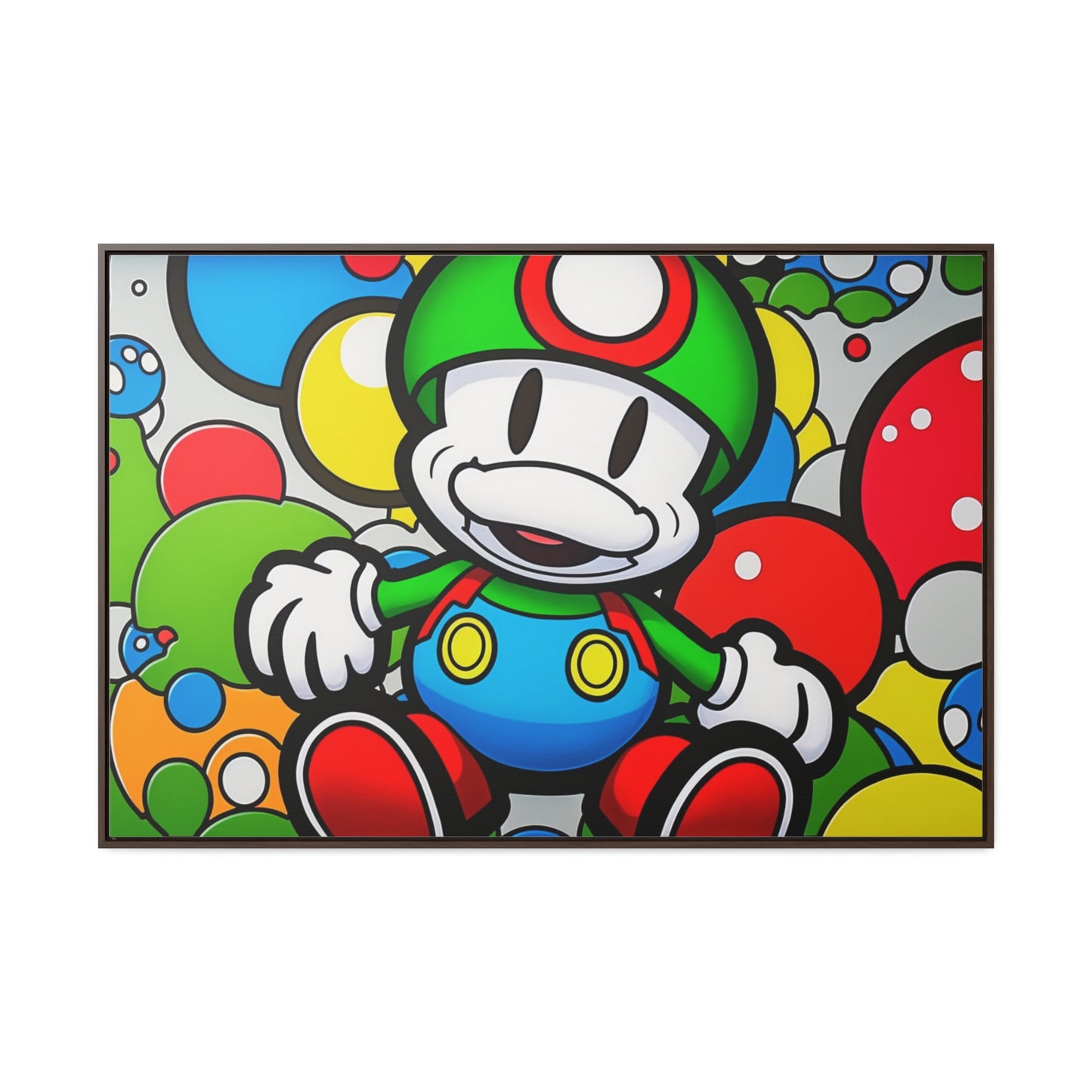 Mario's Fungal Fiesta: Framed Canvas Art