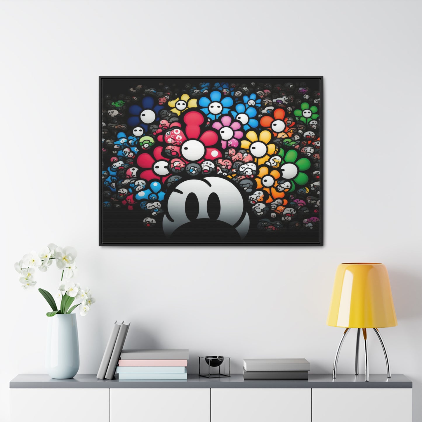 Bountiful Blooms of the Mushroom Kingdom: Framed Canvas Art