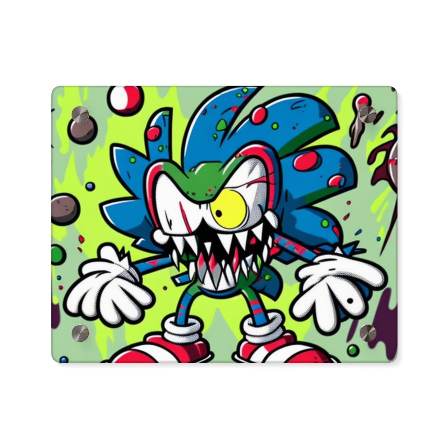 Sonic's Splotchy Sprint: Acrylic Wall Art Panels