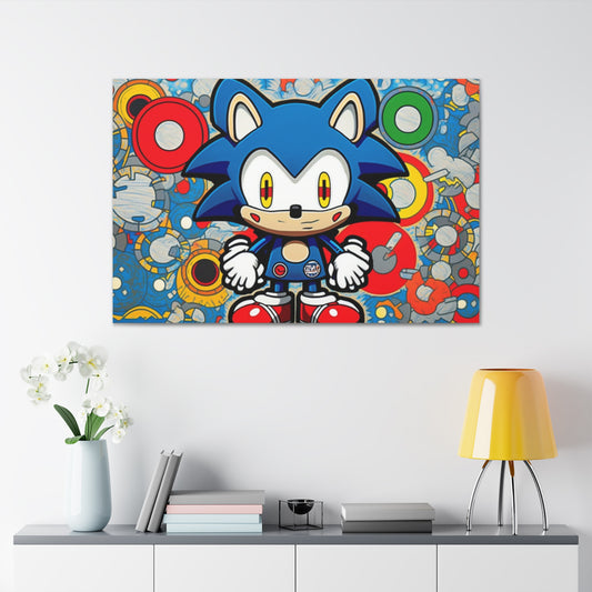 Speedy Sonic's Swirling Symphony: Canvas Art