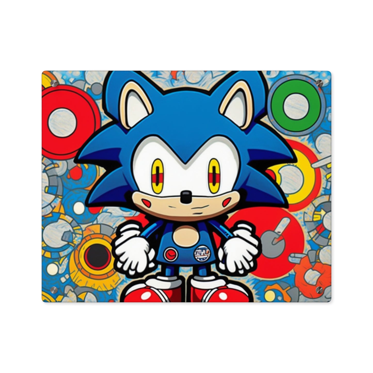 Speedy Sonic's Swirling Symphony: Acrylic Wall Art Panels