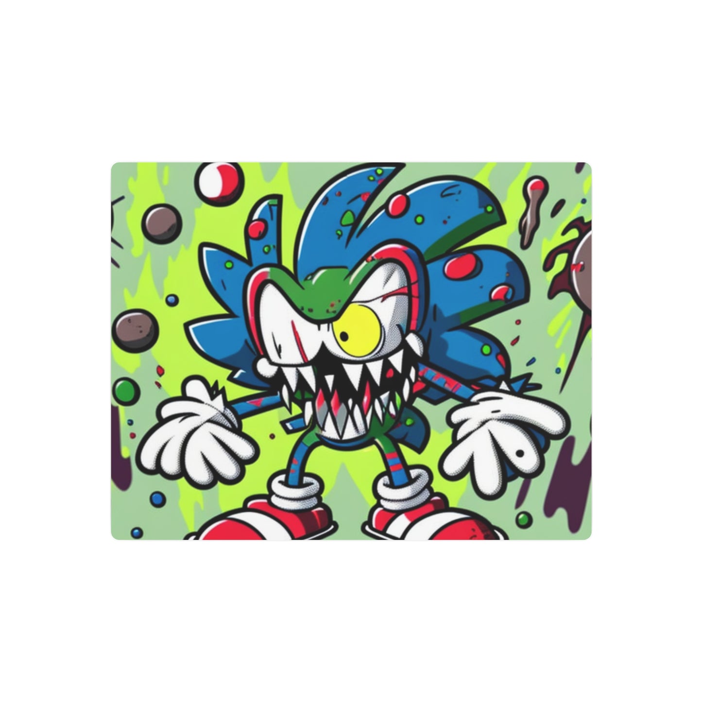 Sonic's Splotchy Sprint: Metal Art Sign