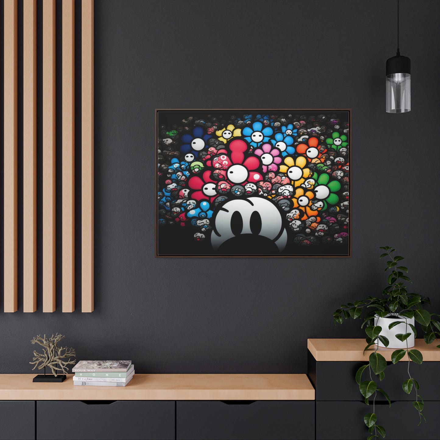 Bountiful Blooms of the Mushroom Kingdom: Framed Canvas Art