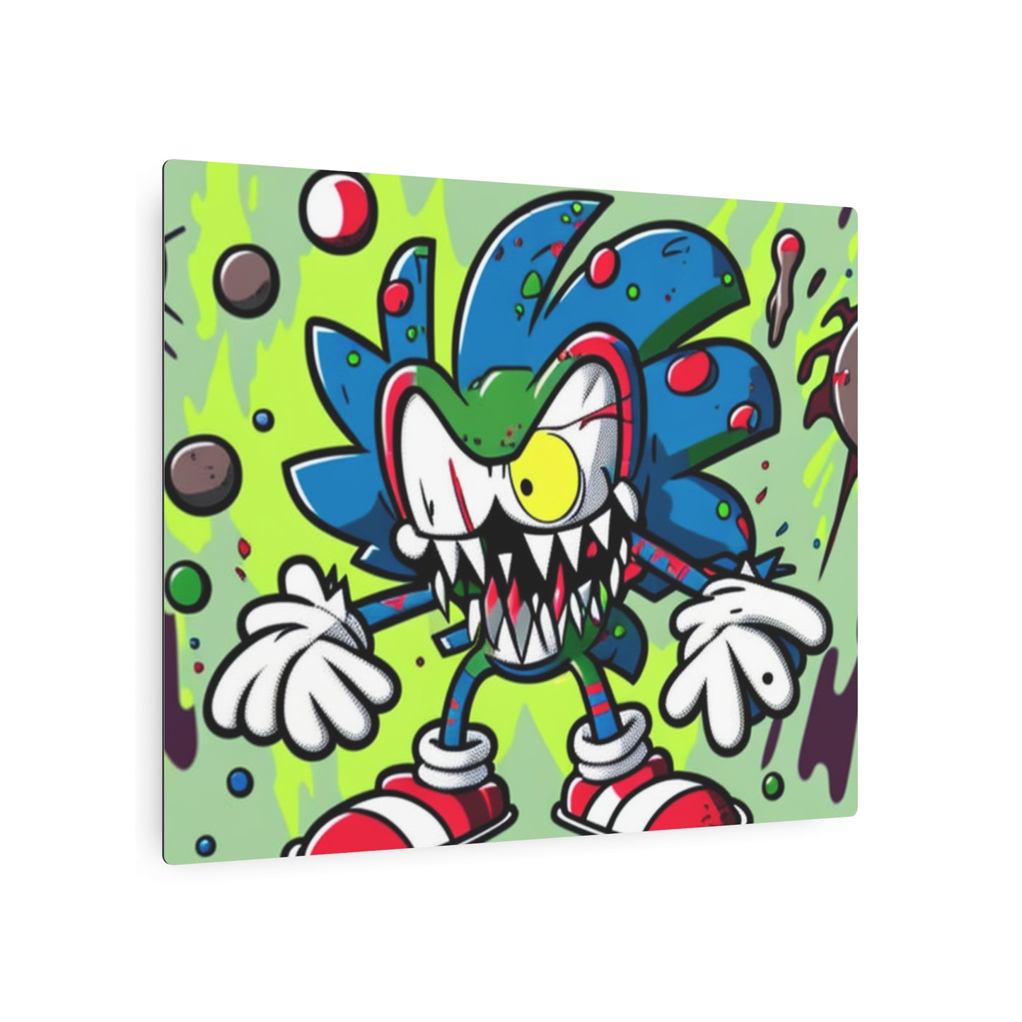 Sonic's Splotchy Sprint: Metal Art Sign