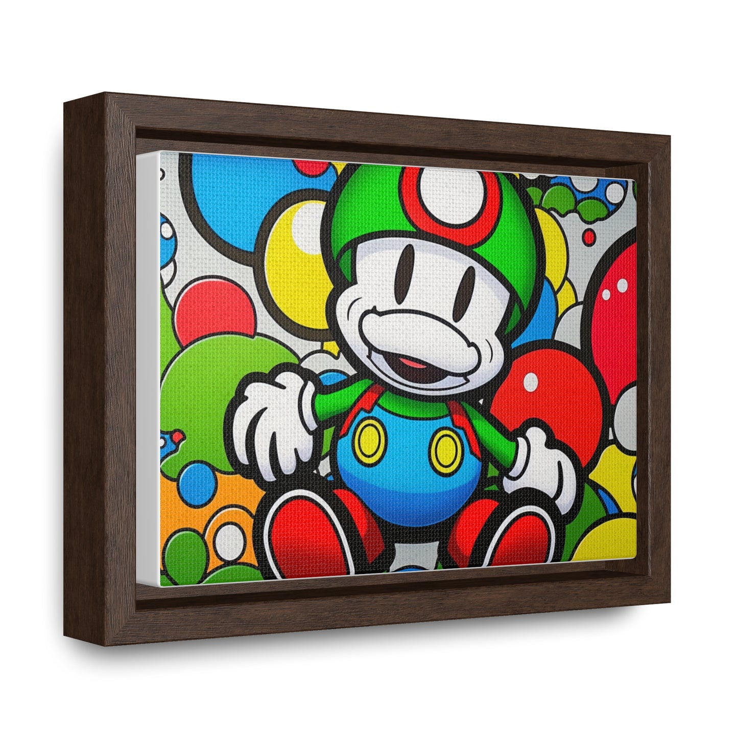 Mario's Fungal Fiesta: Framed Canvas Art