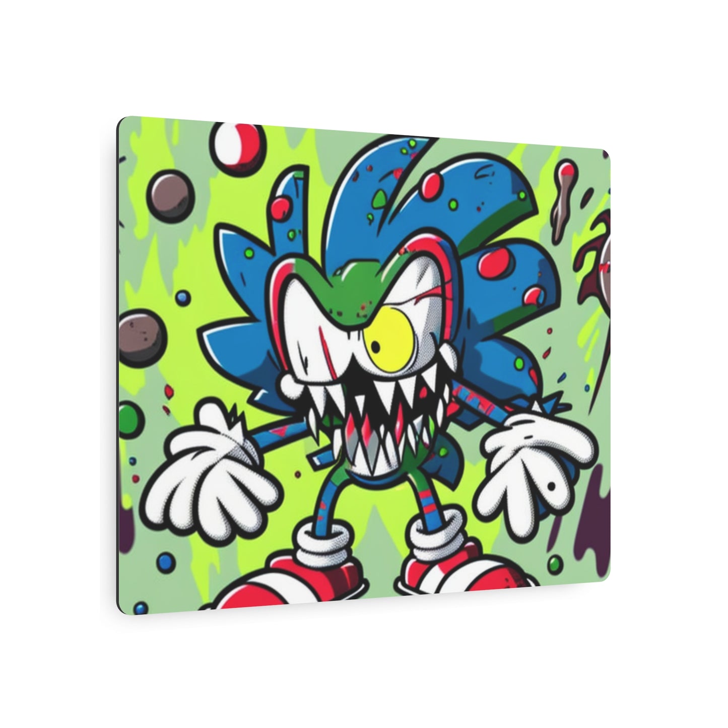 Sonic's Splotchy Sprint: Metal Art Sign