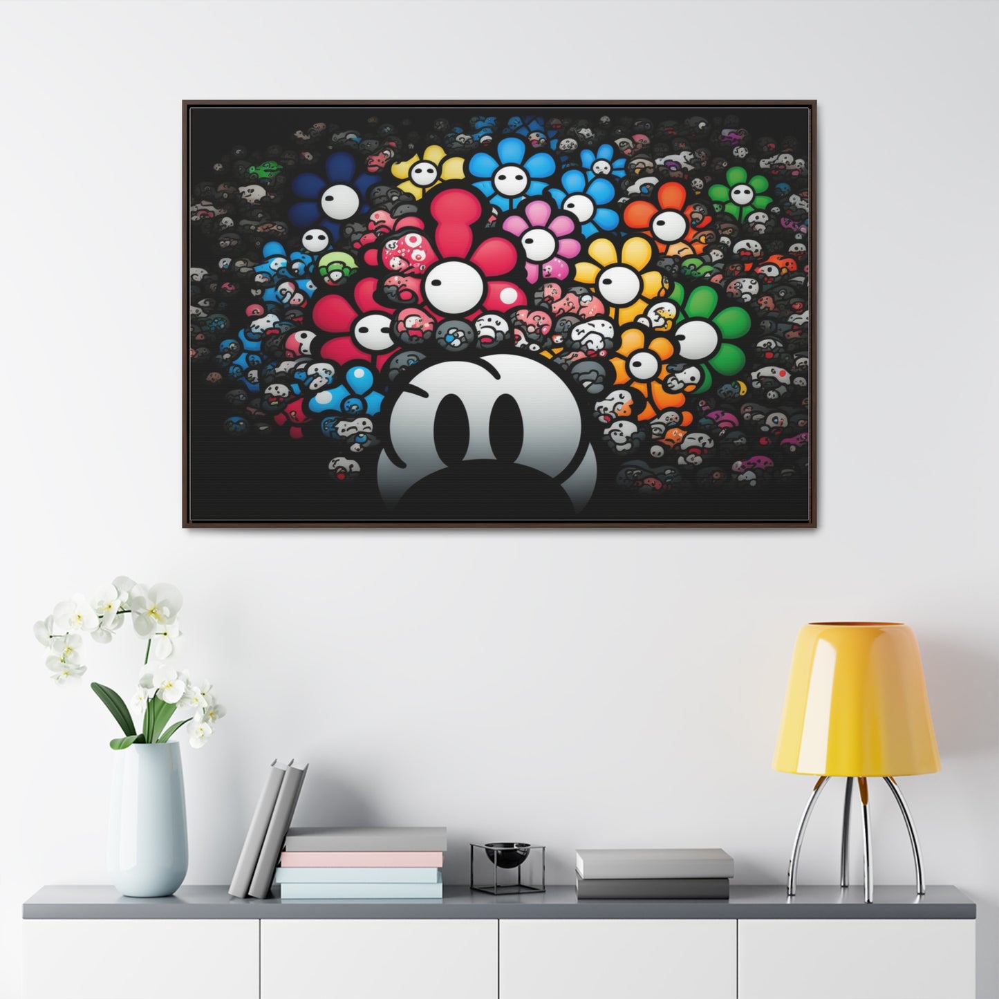 Bountiful Blooms of the Mushroom Kingdom: Framed Canvas Art