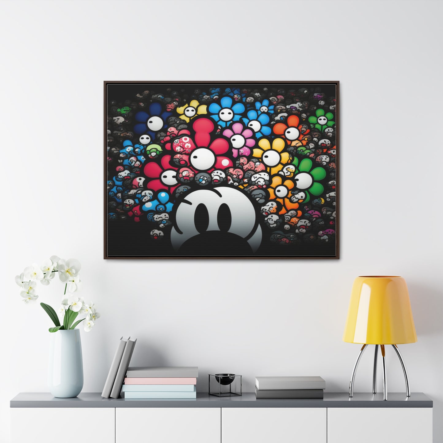 Bountiful Blooms of the Mushroom Kingdom: Framed Canvas Art