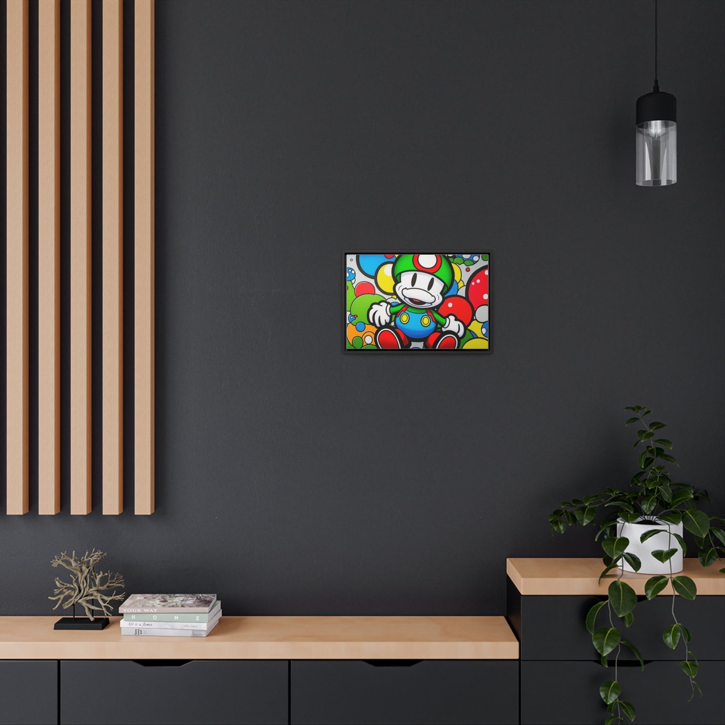 Mario's Fungal Fiesta: Framed Canvas Art