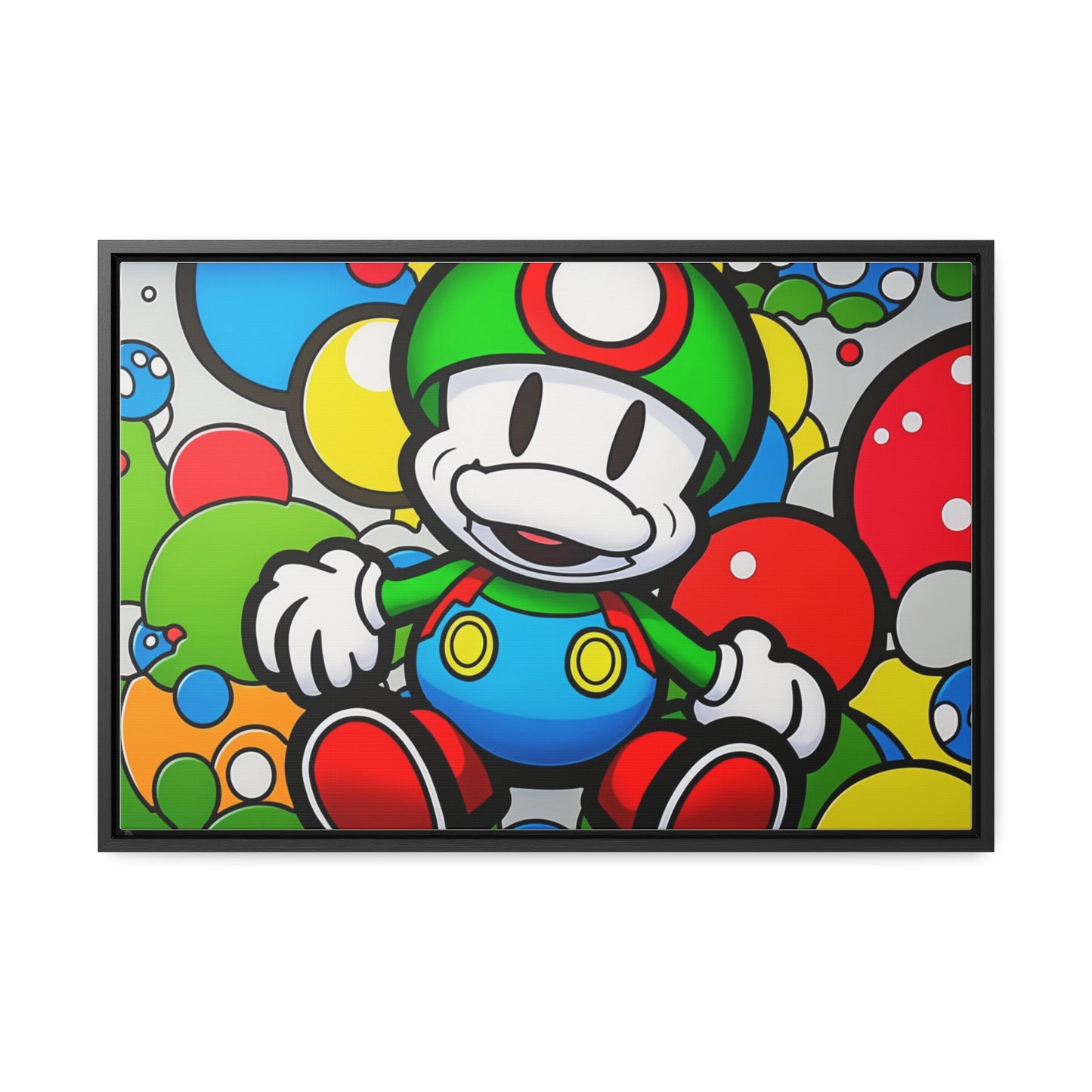 Mario's Fungal Fiesta: Framed Canvas Art