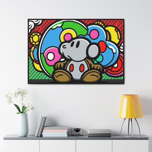 Toadstool Titan's Technicolor Tapestry: Framed Canvas Art