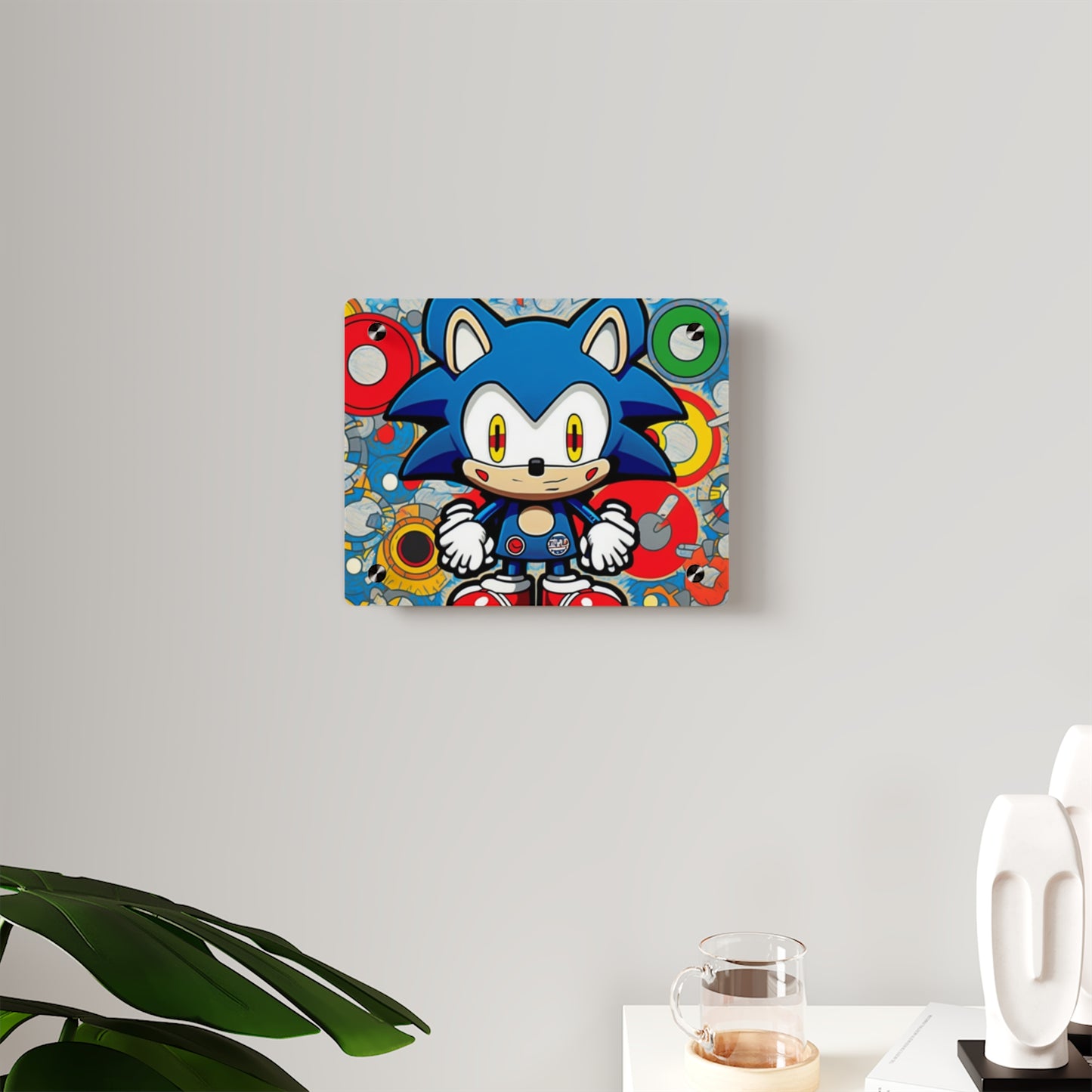 Speedy Sonic's Swirling Symphony: Acrylic Wall Art Panels