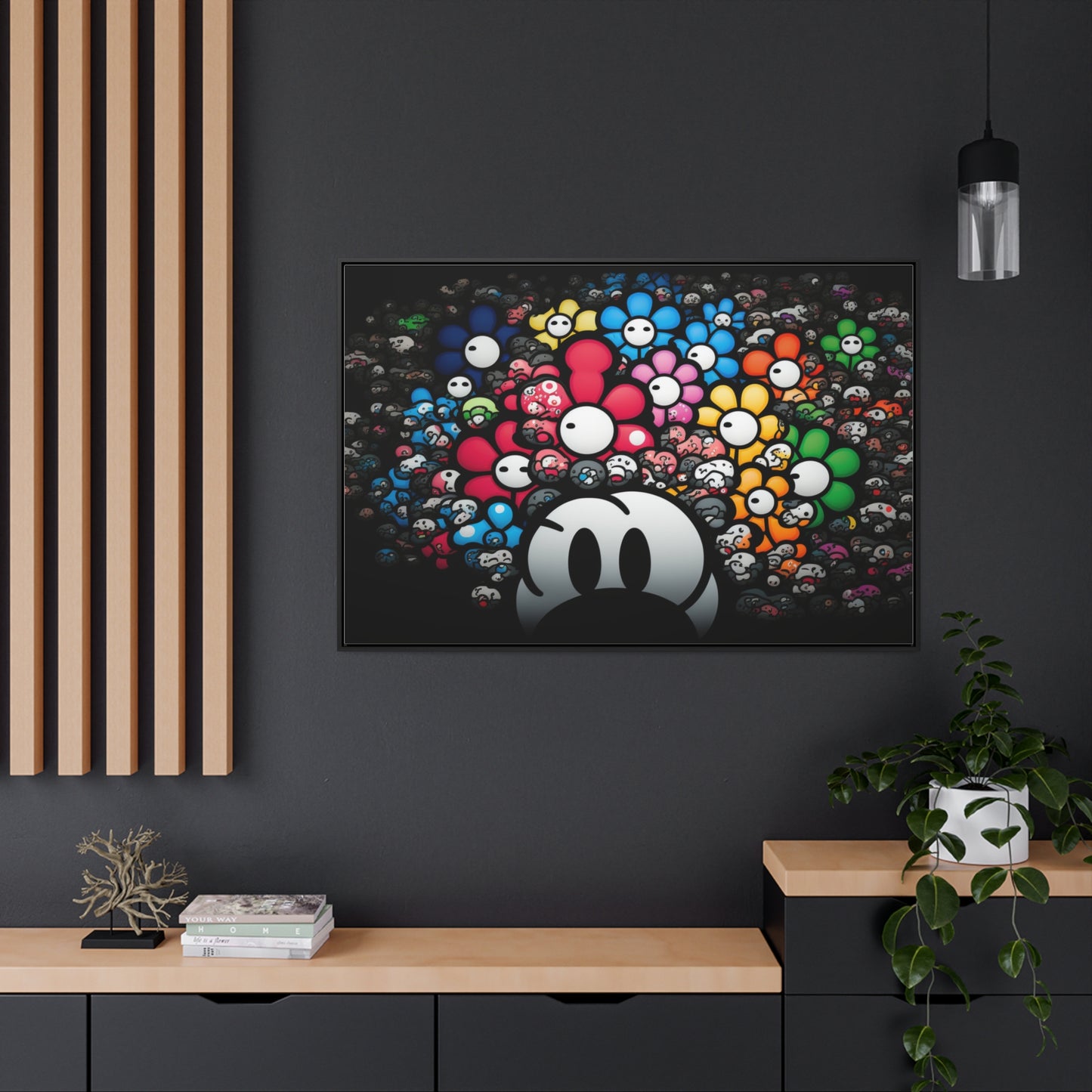 Bountiful Blooms of the Mushroom Kingdom: Framed Canvas Art