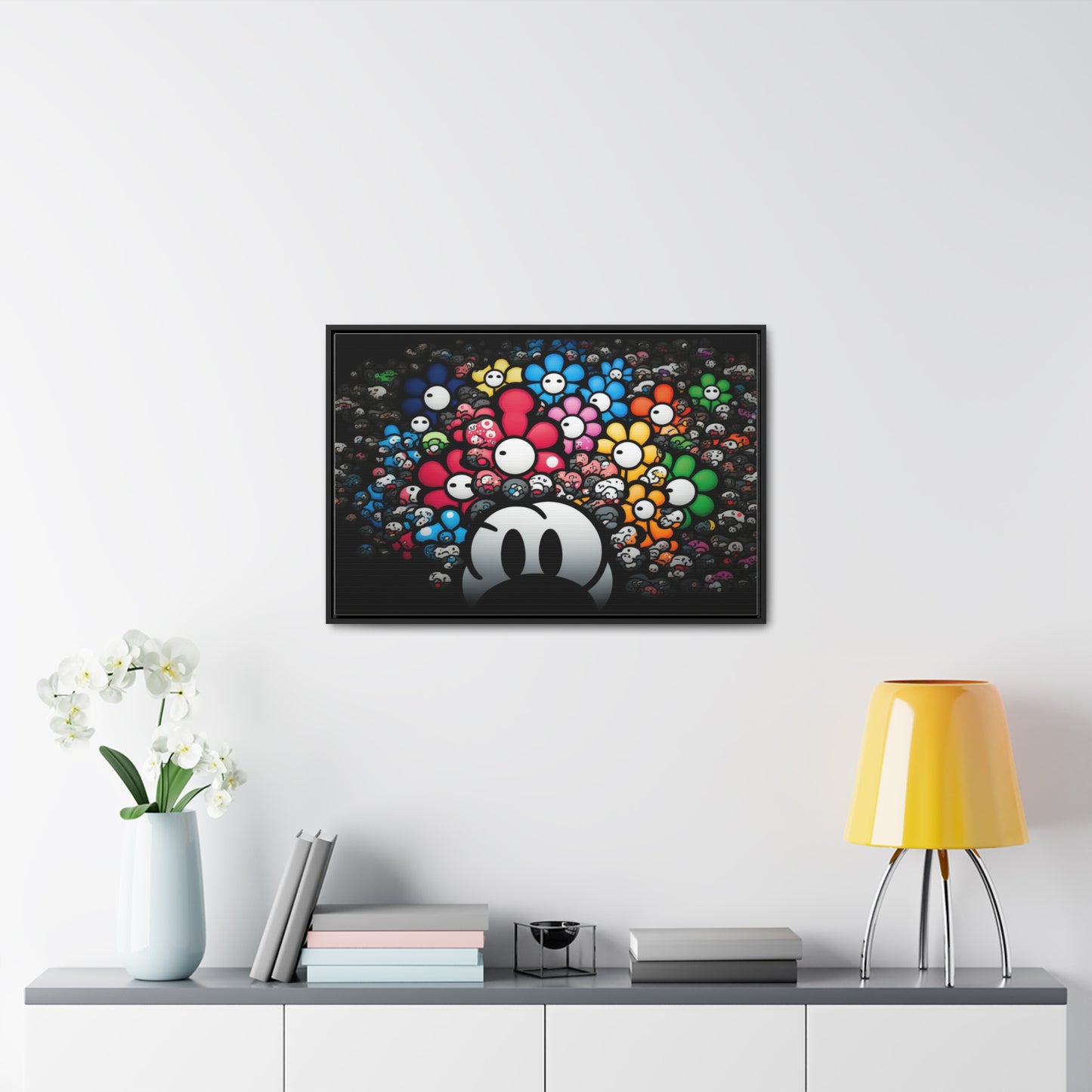 Bountiful Blooms of the Mushroom Kingdom: Framed Canvas Art