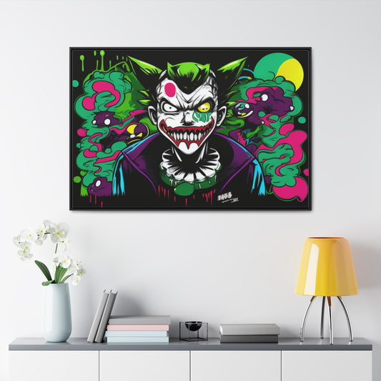 Gotham's Grinning Ghoul: Framed Canvas Art