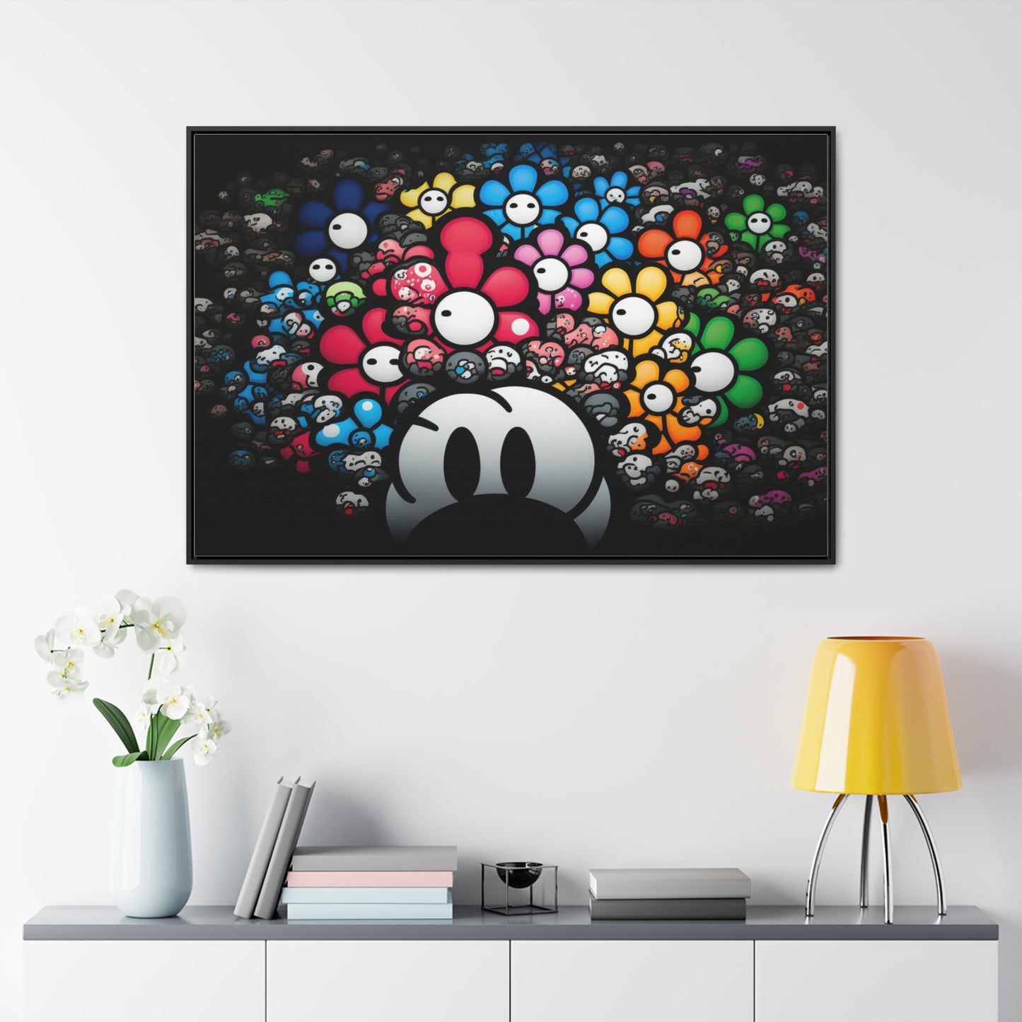 Bountiful Blooms of the Mushroom Kingdom: Framed Canvas Art