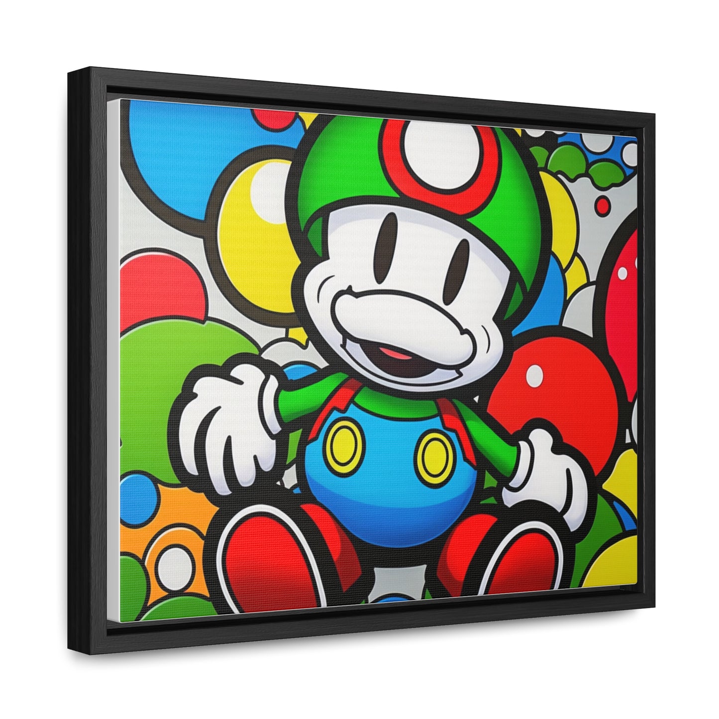 Mario's Fungal Fiesta: Framed Canvas Art