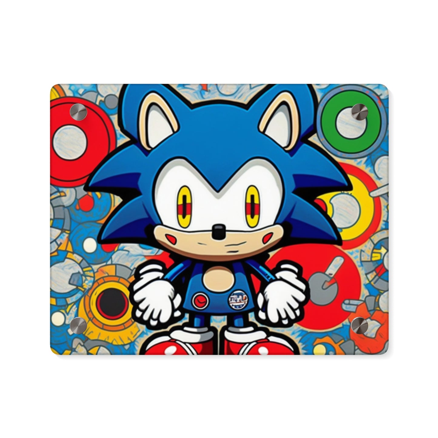 Speedy Sonic's Swirling Symphony: Acrylic Wall Art Panels