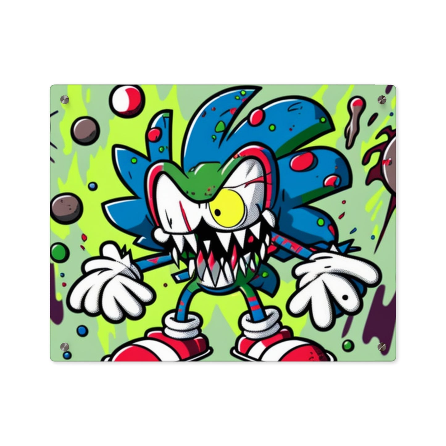 Sonic's Splotchy Sprint: Acrylic Wall Art Panels