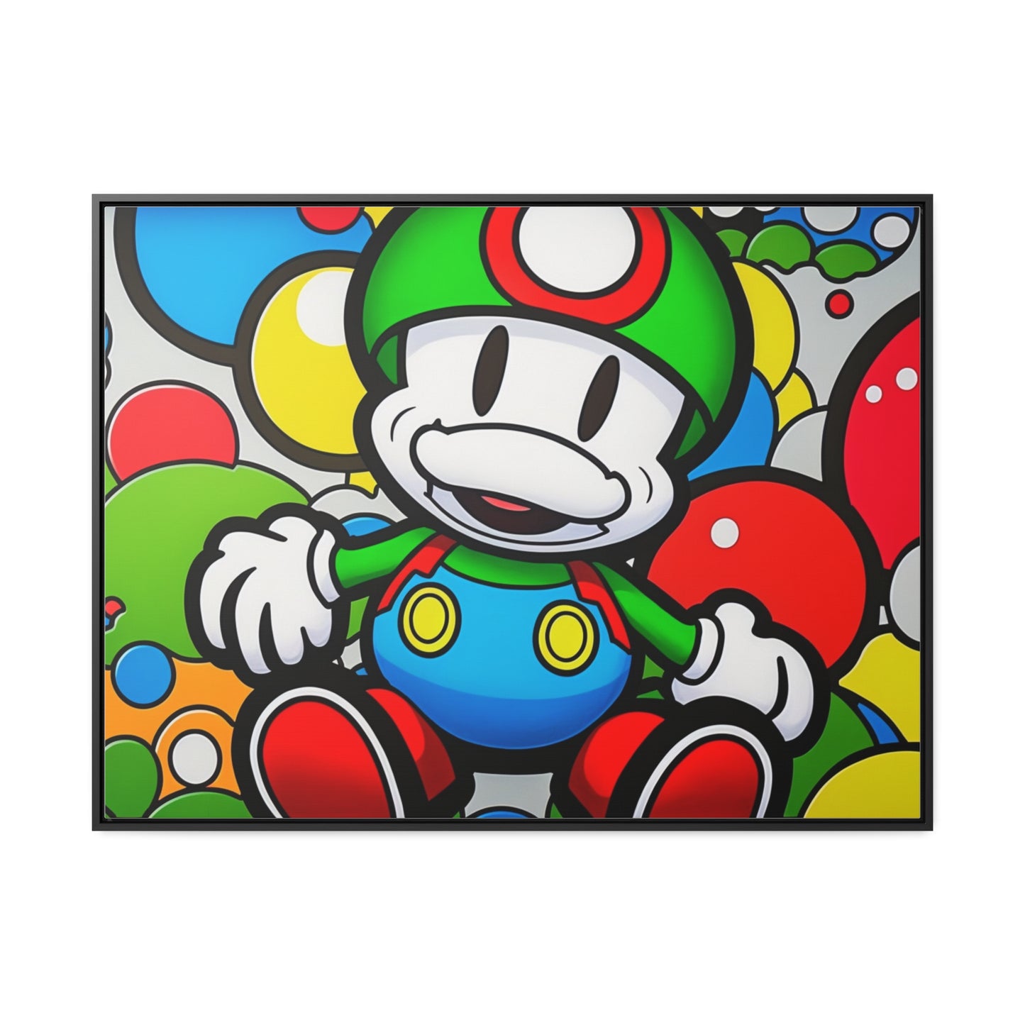 Mario's Fungal Fiesta: Framed Canvas Art