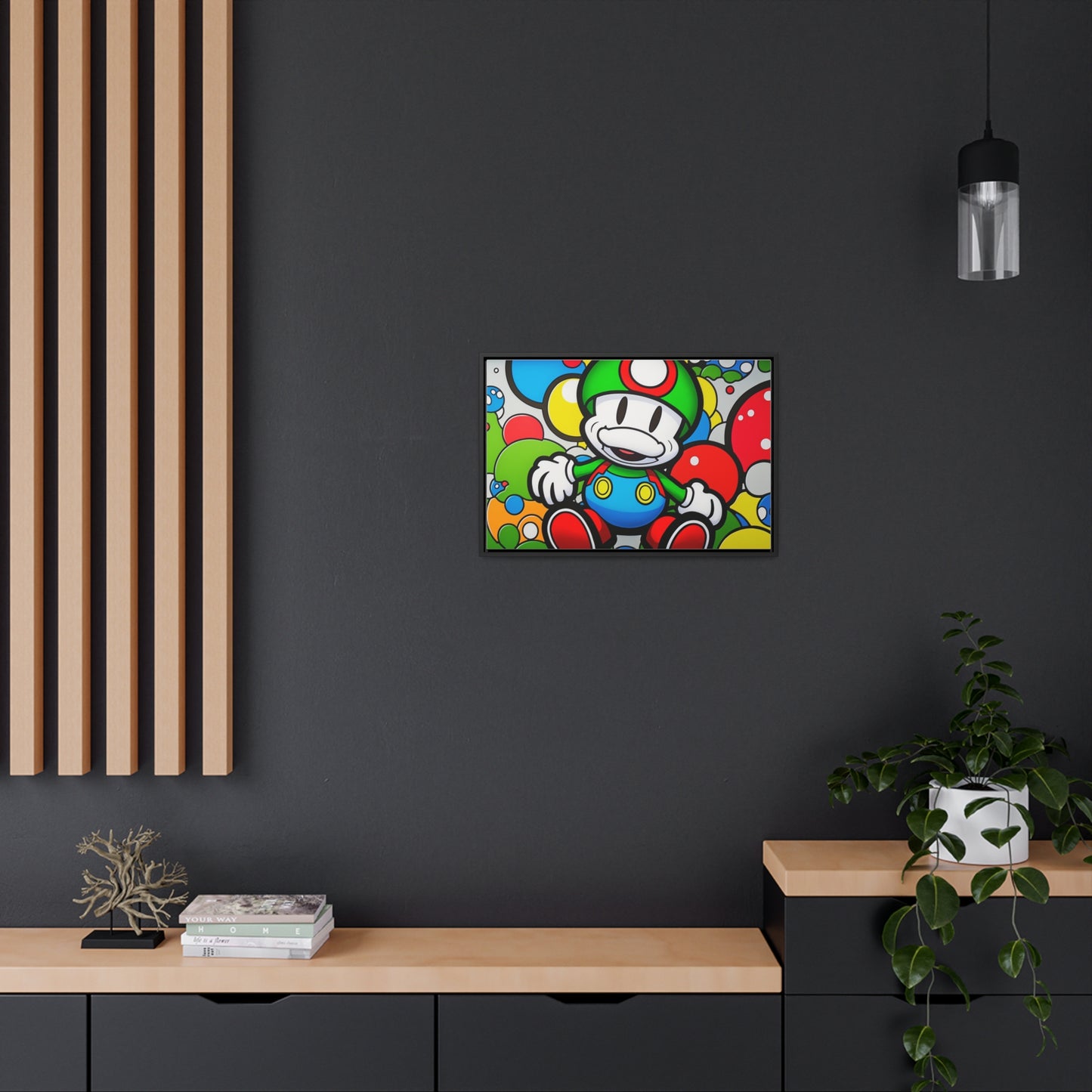 Mario's Fungal Fiesta: Framed Canvas Art