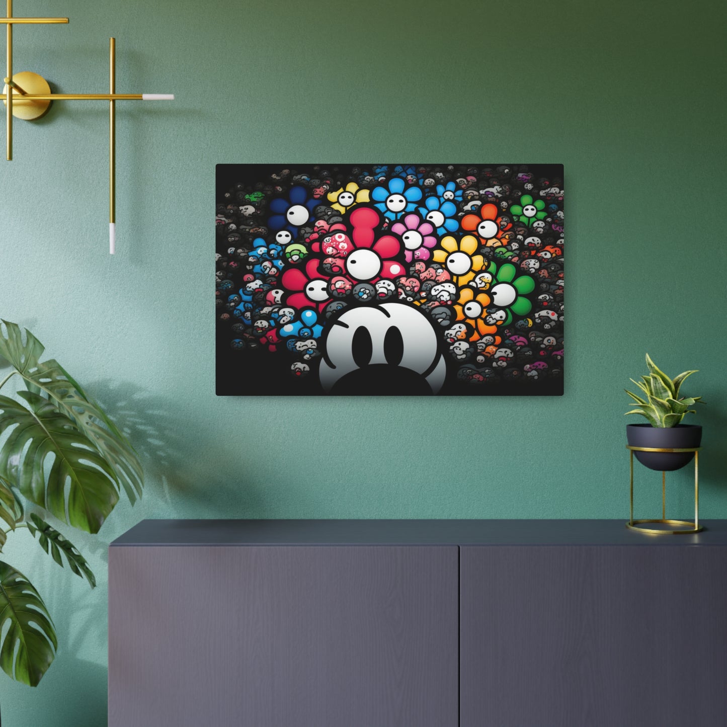 Bountiful Blooms of the Mushroom Kingdom: Metal Art Sign