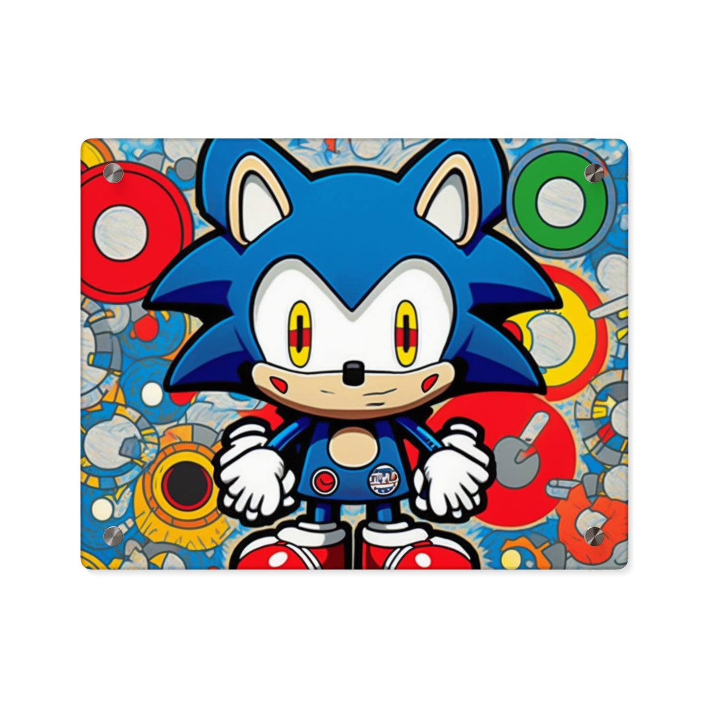 Speedy Sonic's Swirling Symphony: Acrylic Wall Art Panels